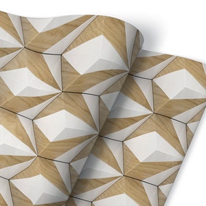 Wooden 3D Cubes Furniture Veneer, Self Adhesive, Waterproof Sticker, Furniture Sticker, Self Adhesive Foil, Furniture Decals
