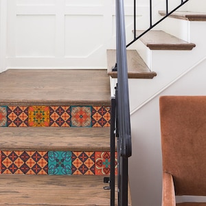 10 Streifen von Stair Riser - Talavera, wiederablösbarer Aufkleber schälen und aufkleben, Treppendekor, Treppenhaus Aufkleber Abnehmbare Sternleisten-Sticker S#22