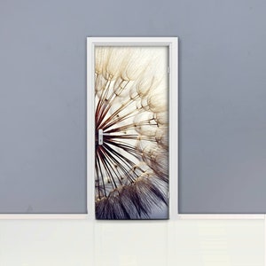 Seed Door mural Self adhesive door wrap, removable peel & stick door covering, sticker door, dandelion, flower, nature, plants, D#63