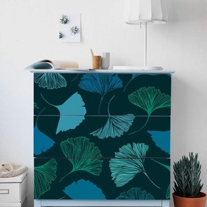 IKEA MALM dresser turquoise falling flowers , Removable Ikea decals, Furniture stickers, Furniture decals set, nursery decor, M#9