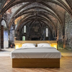 Historical great old hall, Self adhesive, Peel and Stick, 3D photo, realistic mural, wallpaper, Wall Mural, Removable Wall Wallpaper, W#74