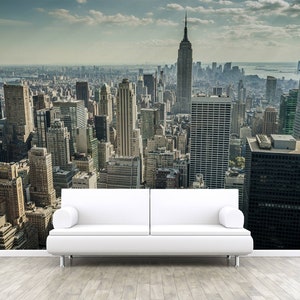 Landschaft von Manhattan, selbstklebend, Schälen und Aufkleben, 3D Foto, realistisches Wandbild, Tapete, Wandbild, abnehmbare Tapete, USA, W#45