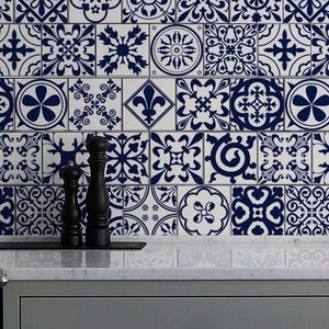 Moroccan, Tile Decals, Tile Stickers, Moroccan Traditional Tiles, Tiles for Kitchen, Kitchen Backsplash - PACK OF 24 T#9
