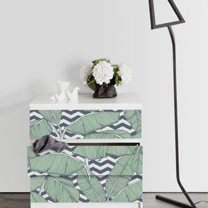 IKEA MALM dresser Minimalistic tropical leafs , Removable Ikea decals, Furniture stickers, Furniture decals set, nursery decor, M#26