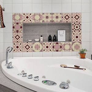 Moroccan, Tile Decals, Tile Stickers, Moroccan Traditional Tiles, Tiles for Kitchen, Kitchen Backsplash - PACK OF 24 T#16