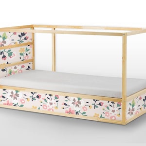 IKEA KURA BED removable stickers flowers, Ikea nursery decals, Furniture stickers, Furniture decals set, Kids decor, K#10