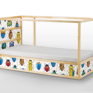 IKEA KURA BED removable stickers colorful insects, Ikea nursery decals, Furniture stickers, Furniture decals set, Kids decor, K#23