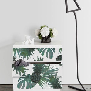 IKEA MALM dresser Green Pineapple  , Removable Ikea decals, Furniture stickers, Furniture decals set, nursery decor, M#32