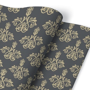 Damask Pattern Furniture Veneer, Self Adhesive, Waterproof Sticker, Furniture Sticker, Self Adhesive Foil, Furniture Decals