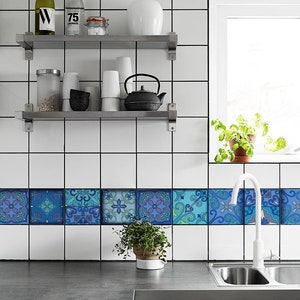 Talavera, Tile Decals, Tile Stickers, Talavera Traditional Tiles, Tiles for Kitchen, Kitchen Backsplash - PACK OF 24 T#21