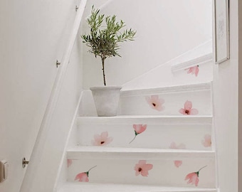 10 Streifen von Stair Riser - fallende Blumen, ablösbare abziehbilder, rückstandsaufkleber, rückstandsaufkleber, rückstandsaufkleber, abziehbilder s#14