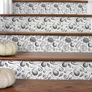 10 Streifen von Stair Riser - Gemüse und Obst, wiederablösbare Aufkleber zum Aufkleben, Treppendekor, S#27
