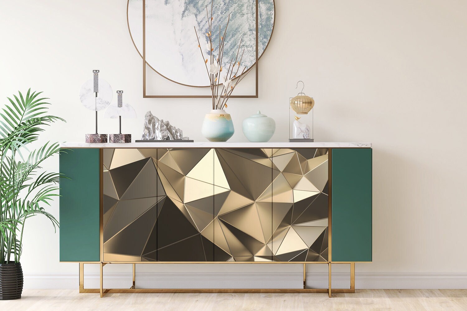 Abstract 3D Pattern Furniture Veneer, Self Adhesive, Waterproof Sticker ...