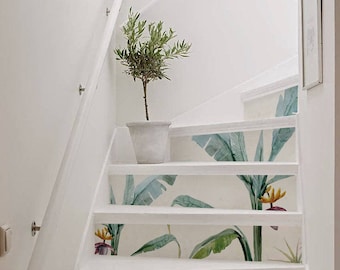 10 Streifen von Stair Riser - exotischer Dschungel, ablösbare abziehbilder, rückstandsaufkleber, rückstandsaufkleber, rückstandsaufkleber, S#38