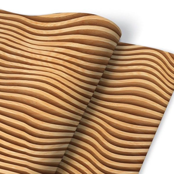 Vagues 3D en bois, placage de meubles, auto-adhésif, autocollant imperméable, autocollant pour meubles, feuille auto-adhésive, décalcomanies pour meubles