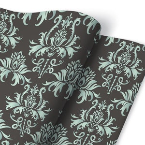 Floral Damask Pattern Furniture Veneer, Self Adhesive, Waterproof Sticker, Furniture Sticker, Self Adhesive Foil, Furniture Decals