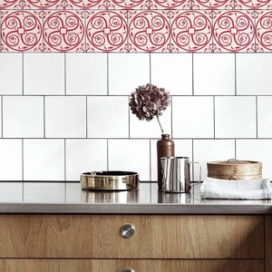 Moroccan, Tile Decals, Tile Stickers, Moroccan Traditional Tiles, Tiles for Kitchen, Kitchen Backsplash - PACK OF 24 T#23