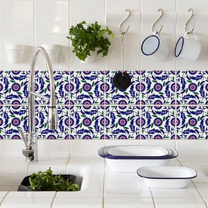 Moroccan, Tile Decals, Tile Stickers, Moroccan Traditional Tiles, Tiles for Kitchen, Kitchen Backsplash - PACK OF 24 T#13