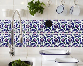 Moroccan, Tile Decals, Tile Stickers, Moroccan Traditional Tiles, Tiles for Kitchen, Kitchen Backsplash - PACK OF 24 T#13