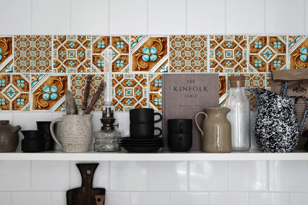 Watercolor Italian Mosaic, Tile Decals, Tile Stickers, Traditional ...