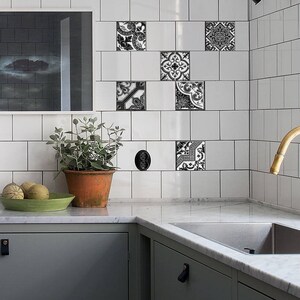Decorative, Tile Decals, Tile Stickers, Decorative Traditional Tiles, Tiles for Kitchen, Kitchen Backsplash - PACK OF 24 T#10