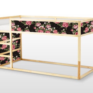 IKEA KURA BED removable stickers rose and flowers, Ikea nursery decals, Furniture stickers, Furniture decals set, Kids decor, K#1