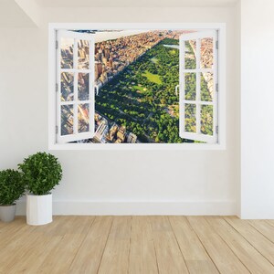 3D Fenster Central Park in New York City, Wandaufkleber Vinyl, 3D Wandkunst, Vinyl Peel and Stick entfernbares Zuhause, Wandaufkleber, Amerika, USA O #23