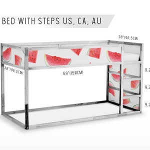 IKEA KURA BED removable stickers watermelon, Ikea nursery decals, Furniture stickers, Furniture decals set, Kids decor, K#30
