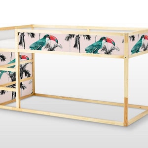 IKEA KURA BED removable stickers palms and parrots, Ikea nursery decals, Furniture stickers, Furniture decals set, Kids decor, K#5