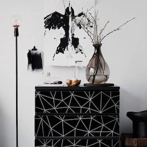 IKEA MALM dresser geometric triangles , Removable Ikea decals, Furniture stickers, Furniture decals set, nursery decor, M#2