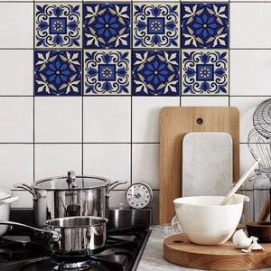 Moroccan, Tile Decals, Tile Stickers, Moroccan Traditional Tiles, Tiles for Kitchen, Kitchen Backsplash - PACK OF 24 T#5