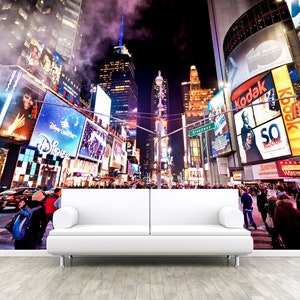 Time Square in New York Fototapete, abnehmbare Wandtapete, Schälen und aufkleben, Vlies, Wandbild, Wandbild, Wandbild, USA, W#6