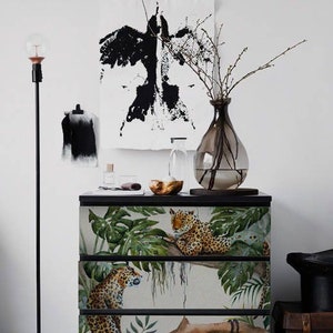 IKEA MALM dresser Tropical cheetahs up , Removable Ikea decals, Furniture stickers, Furniture decals set, nursery decor, M#31