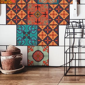 Talavera, Tile Decals, Tile Stickers, Talavera Traditional Tiles, Tiles for Kitchen, Kitchen Backsplash - PACK OF 24 T#22