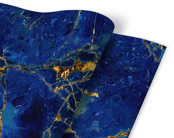 Folheado de Mármore Azul para Móveis, Autoadesivo, Adesivo à Prova D'Água, Adesivo para Móveis, Folha Autoadesiva, Decalques para Móveis