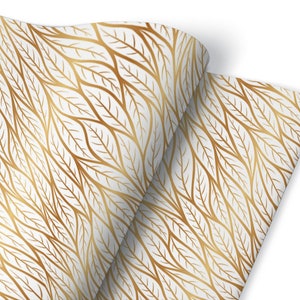Golden Leaves Furniture Veneer, Self Adhesive, Waterproof Sticker, Furniture Sticker, Self Adhesive Foil, Furniture Decals
