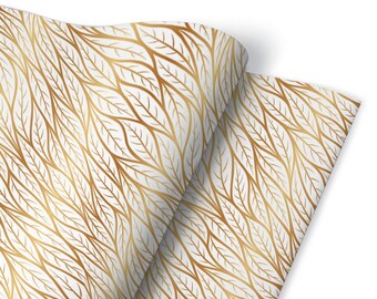 Golden Leaves Furniture Veneer, Self Adhesive, Waterproof Sticker, Furniture Sticker, Self Adhesive Foil, Furniture Decals