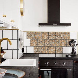 Retro italian, Tile Decals, Tile Stickers, Traditional Tiles, Tiles for Kitchen, Kitchen Backsplash - PACK OF 24 T#45
