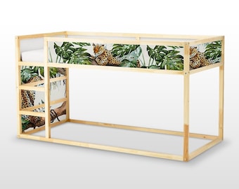 IKEA KURA BETT Aufkleber Tropische Geparden, Kinderzimmer Aufkleber Ikea, Möbelaufkleber, Kinderdekor, Kinderdekor, K#39