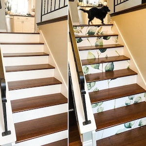10 Stair Riser - Eucalipto Streifen, ablösbare abziehbilder, rückstandsbilder, rückstandsbilder, rückstandsbilder