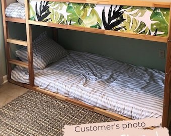 IKEA KURA BETT Aufkleber mit tropischen Blättern, Ikea Möbelsticker, Möbelsticker, Kinderdekor, K#24