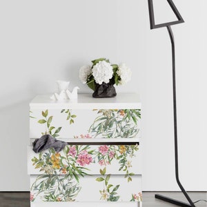 IKEA MALM dresser Flowering trees , Removable Ikea decals, Furniture stickers, Furniture decals set, nursery decor, M#35