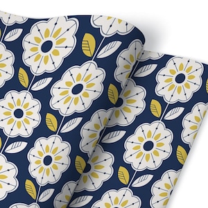 Scandinavian Floral Pattern Furniture Veneer, Self Adhesive, Waterproof Sticker, Furniture Sticker, Self Adhesive Foil, Furniture Decals