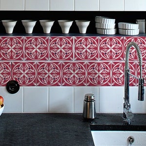 Moroccan, Tile Decals, Tile Stickers, Moroccan Traditional Tiles, Tiles for Kitchen, Kitchen Backsplash - PACK OF 24 T#24