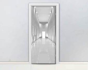 Modern Design Door mural Self adhesive door wrap, removable peel & stick door covering, sticker door, office, light, hallway, business, D#61