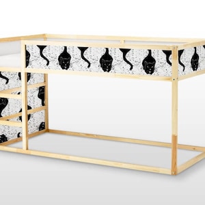 IKEA KURA BED removable stickers black cat, Ikea nursery decals, Furniture stickers, Furniture decals set, Kids decor, K#11