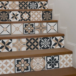 10 Streifen von Stair Riser - arabisch, wiederablösbarer Aufkleber schälen und aufkleben, Treppendekor, Treppenaufkleber Abnehmbare Stern Riser S#3