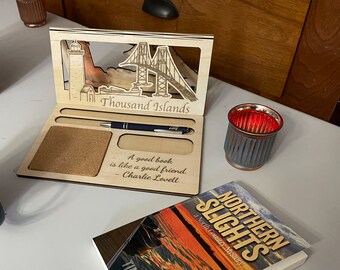 Book Holder and desk organizer - collapsable. (SVG Files only). Blank version with a living hinge. Ready to be personalized.