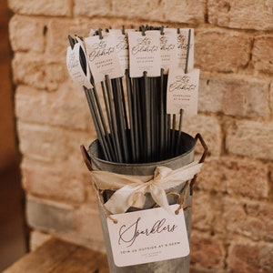 Wedding Sparkler Tags + Bucket Sign for Sparkler Send Off - **sparklers & bucket NOT included**