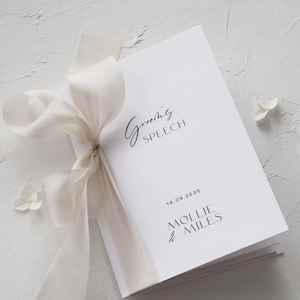 MADI - Hochzeits-Redebuch | Rede des Bräutigams, Rede des Vaters der Braut, Rede des Trauzeugen | Hochzeit Lesenadel A6 Booklet + Chiffon Band